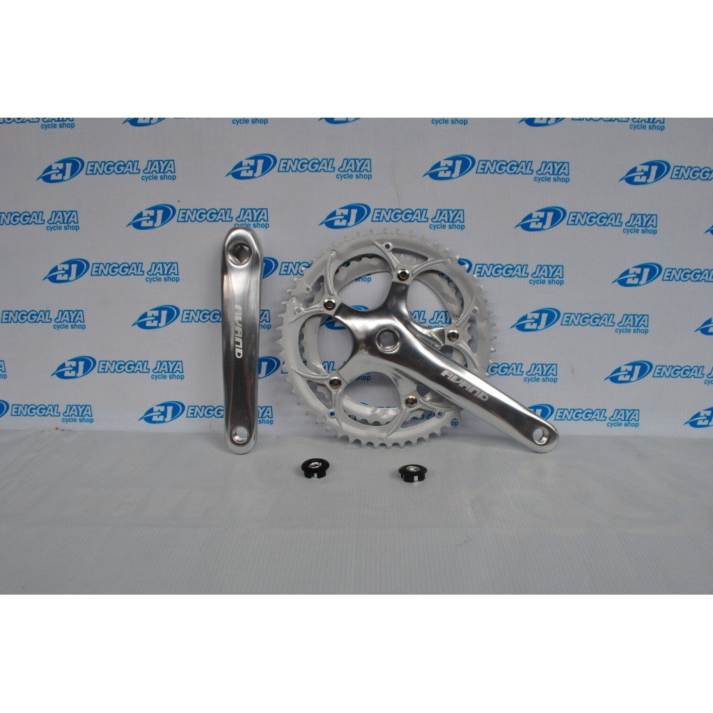 Crank Set Double Chainring United Avand Alloy 42T 52T BB Kotak - Crank Sepeda 2 Speed Roadbike Balap