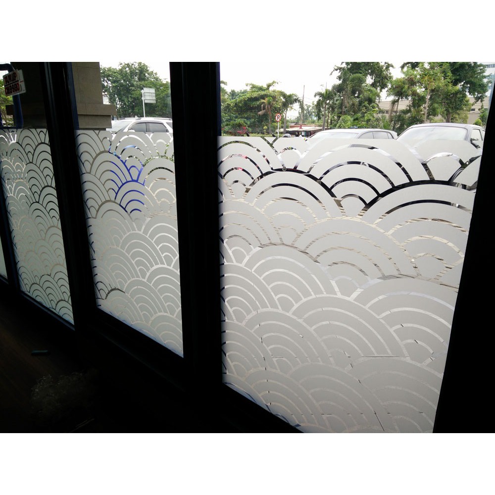 STIKER KACA  SANDBLAST  MOTIF CUSTOM PO GLASS STICKER 