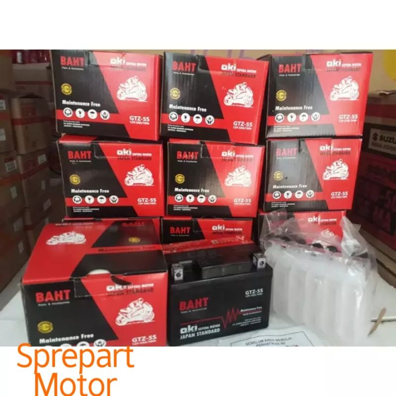 Aki Accu Baterai Motor Merk Baht GTZ5S Beat Karisma Supra X 125