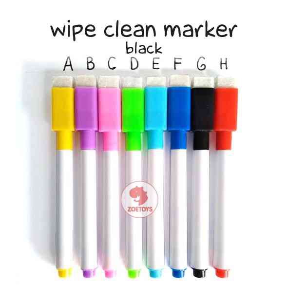 Zoetoys Wipe Clean Marker | Liquid Chalk Spidol Wipe Clean Book | Papan Tulis Whiteboard Blackboard Sepidol Kecil Mini Warna Warni Penghapus Marker Anak anak 2 in 1 Murah