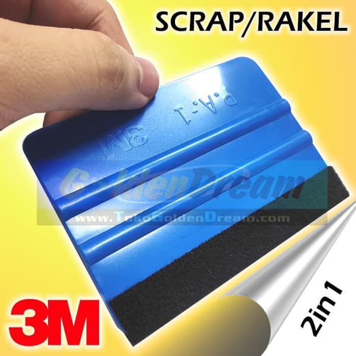 Rakel Scrape Scape 3M Biru Squeegee Stiker Kaca Film Wallpaper Kape PA