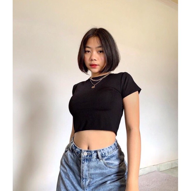 （COD）CROP TOP DOUBLE LAYER JERSEY KOREA
