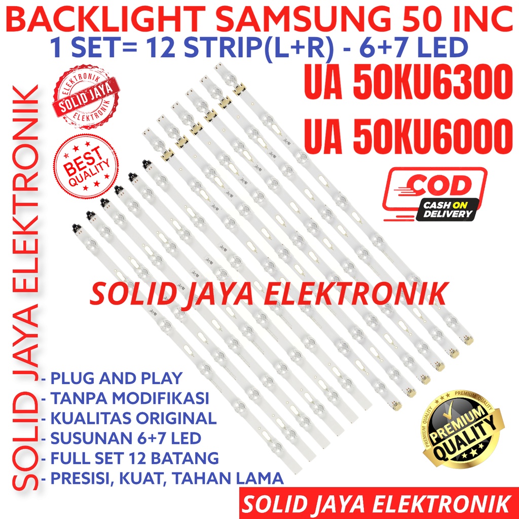 BACKLIGHT TV LED SAMSUNG 50 INC UA 50KU6300 50KU6000 UA50KU6300 UA50KU6000 UA-50KU6300 UA-50KU6000 LAMPU BL 50KU 13K 13LED 13 KANCING 50INCH 50IN 50INC 50 INCH IN LED SAMSUNG