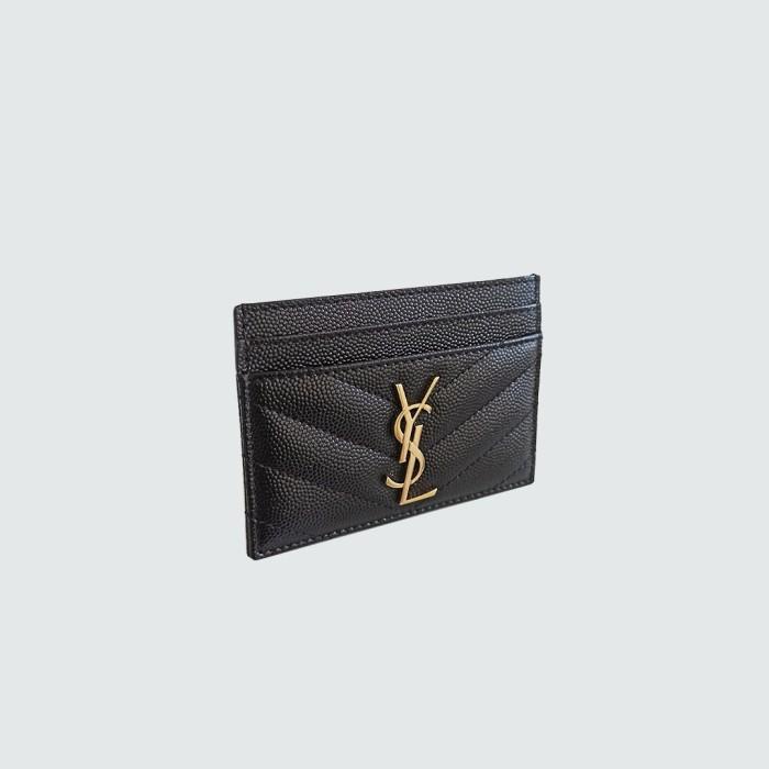 Saint Laurent YSL Card Holder in Black GHW