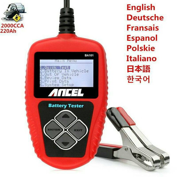 Jual tester aki kendaraan 12V akurat Ancel BA101/alat ukur monitor aki kend Terlaris