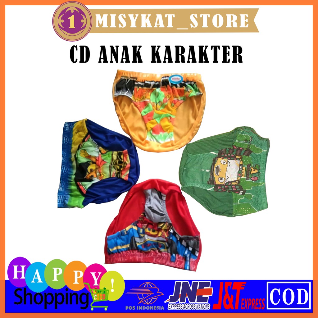 1 Lusin CD Karakter | Celana Dalam Anak Laki-Laki Karakter Gambar Depan
