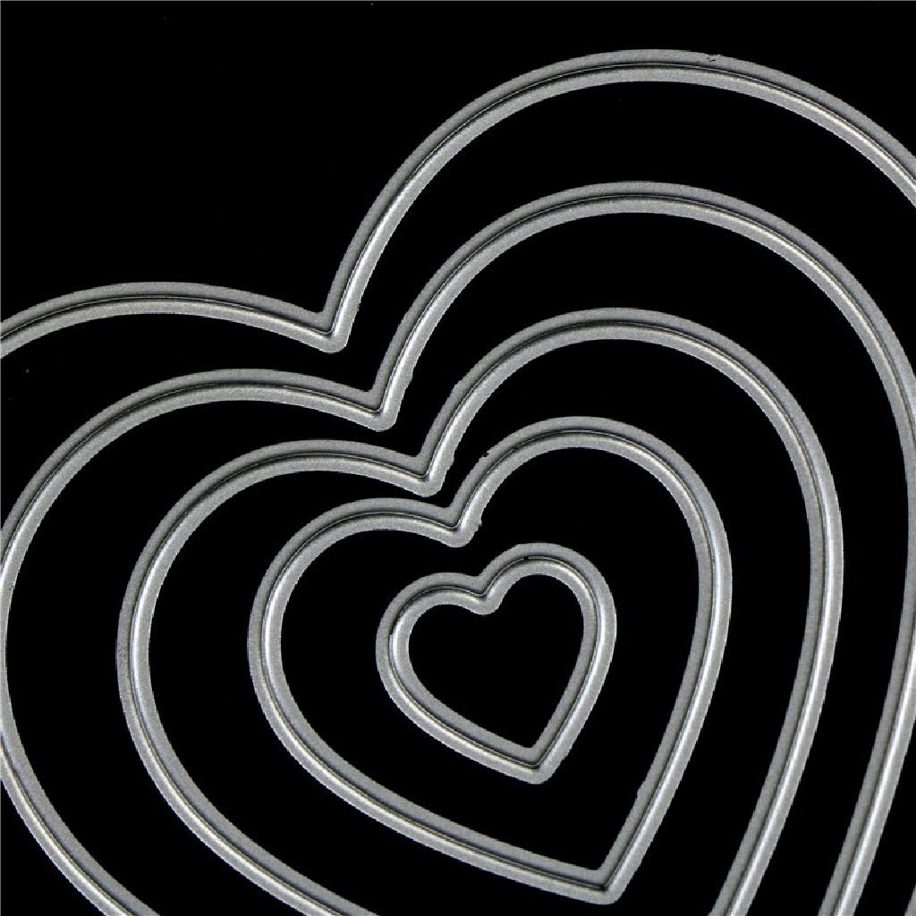 [justbuyingg.id] 5Pcs Love Heart Design Metal Cutting Die For DIY Scrapbooking Album Paper Cards ID