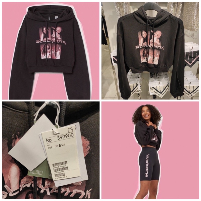 jastip hoodie crop blackpink h&m