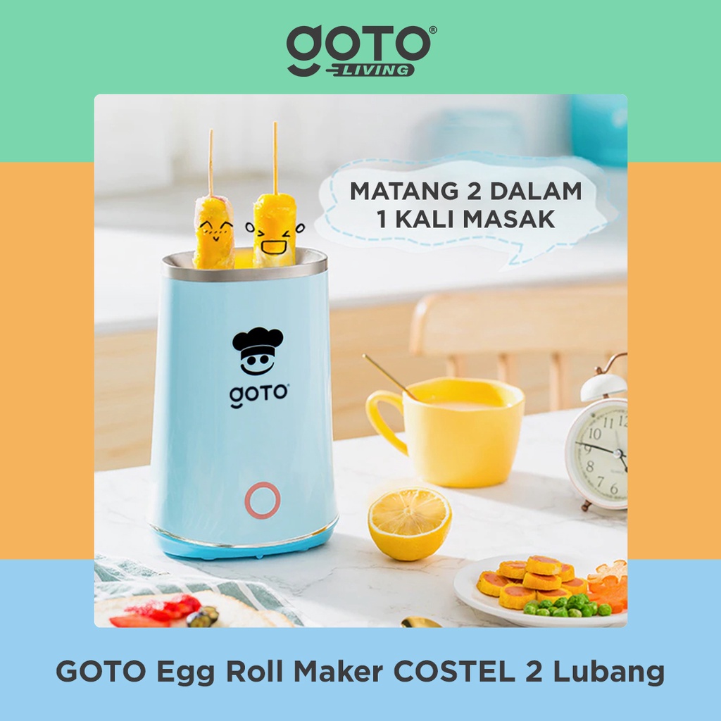 Goto Costel 2 Hole White Egg Roll Maker Mesin Sosis Telur Sostel Hotdog 2 Lubang