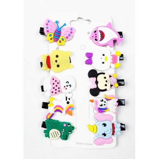 Jepit Rambut Motif Karakter Kartun Jedai Poni Jepitan Rambut Anak Character Hair Clip ( isi 10pcs )