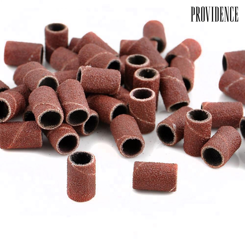 Providence 100Pcs Polisher Machine Bits Drill Grit Sanding Band Grinding Ring Nail Art Tool