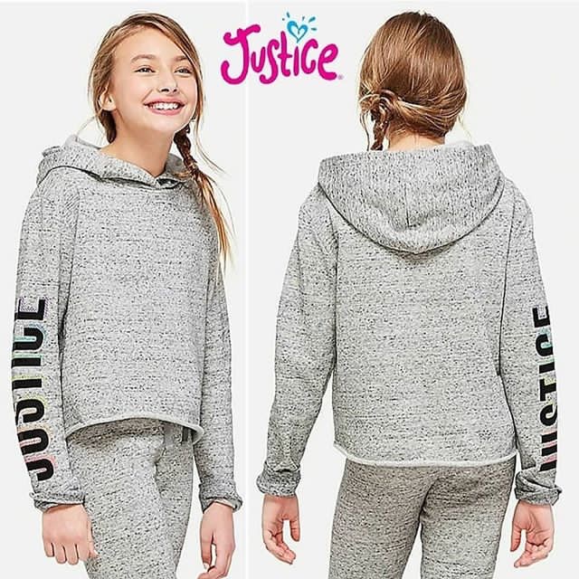 justice crop hoodie