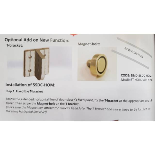 Dnd magnet hold open DND-5SDC-HOM for slide back DnD door closer