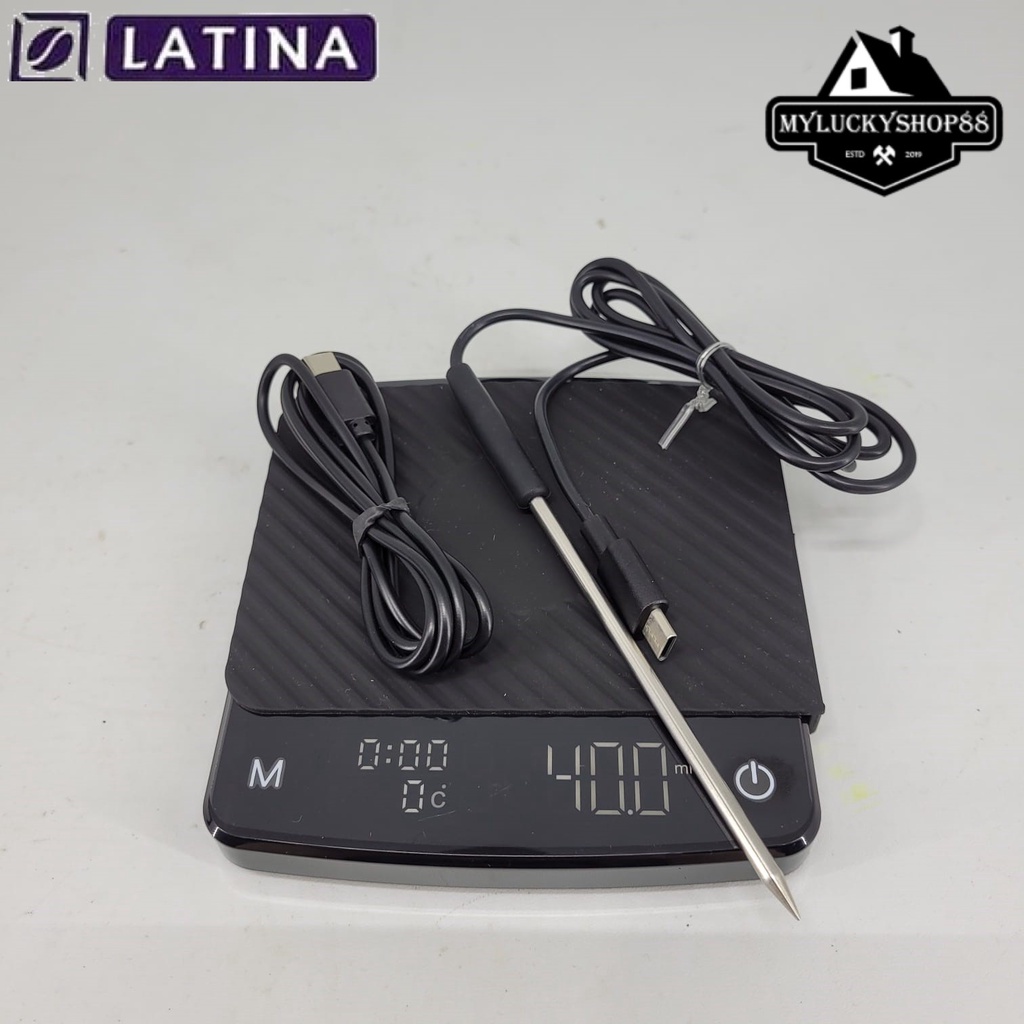 Latina Einstein Espresso Coffee Scale Timbangan Kopi 2kg Thermometer