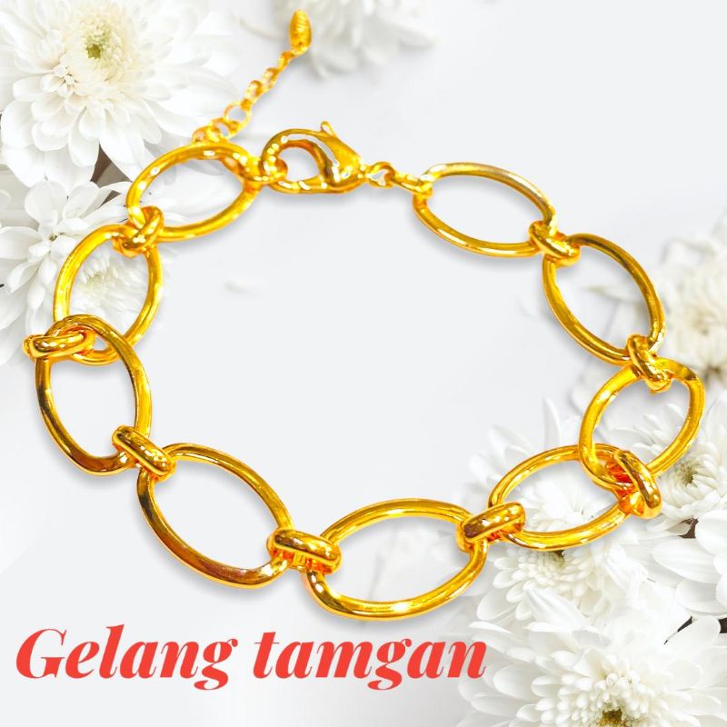 gelang tangan wanita//perhiasan lapis emas//gelang