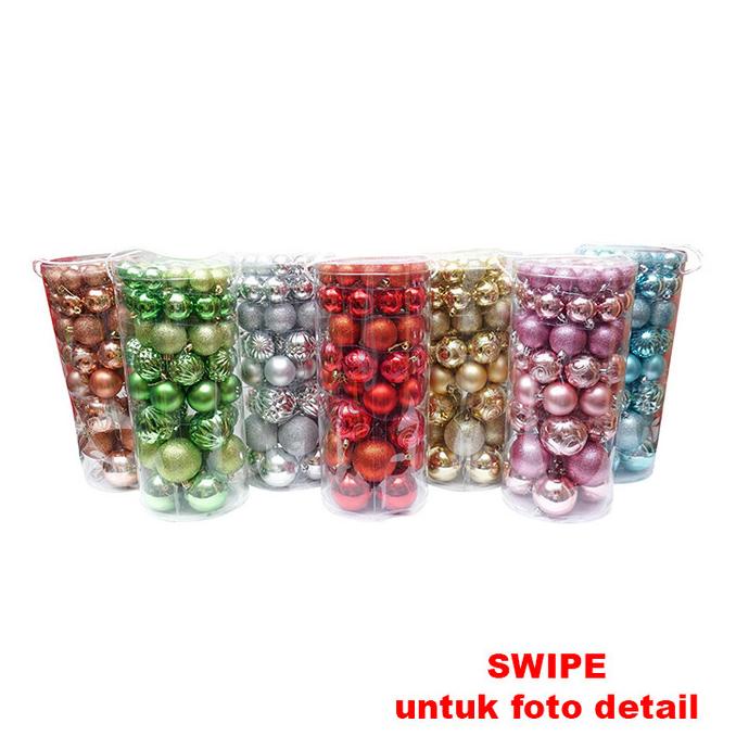 

[PROMO SPESIAL] HIASAN BOLA NATAL PAKET SUPER BESAR ISI 66TABUNG-AKSESORIS POHON NATAL