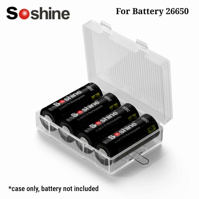 SOSHINE KOTAK BATERAI 26650 ISI 4 HOLDER BATTERY CASE HIGH QUALITY