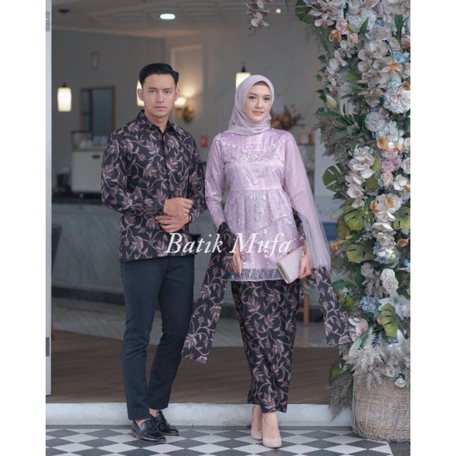 Kebaya couple MEYCA Lilac KEBAYA MODERN BATIK COUPLE Kebaya wisuda kebaya tunangan terbaru