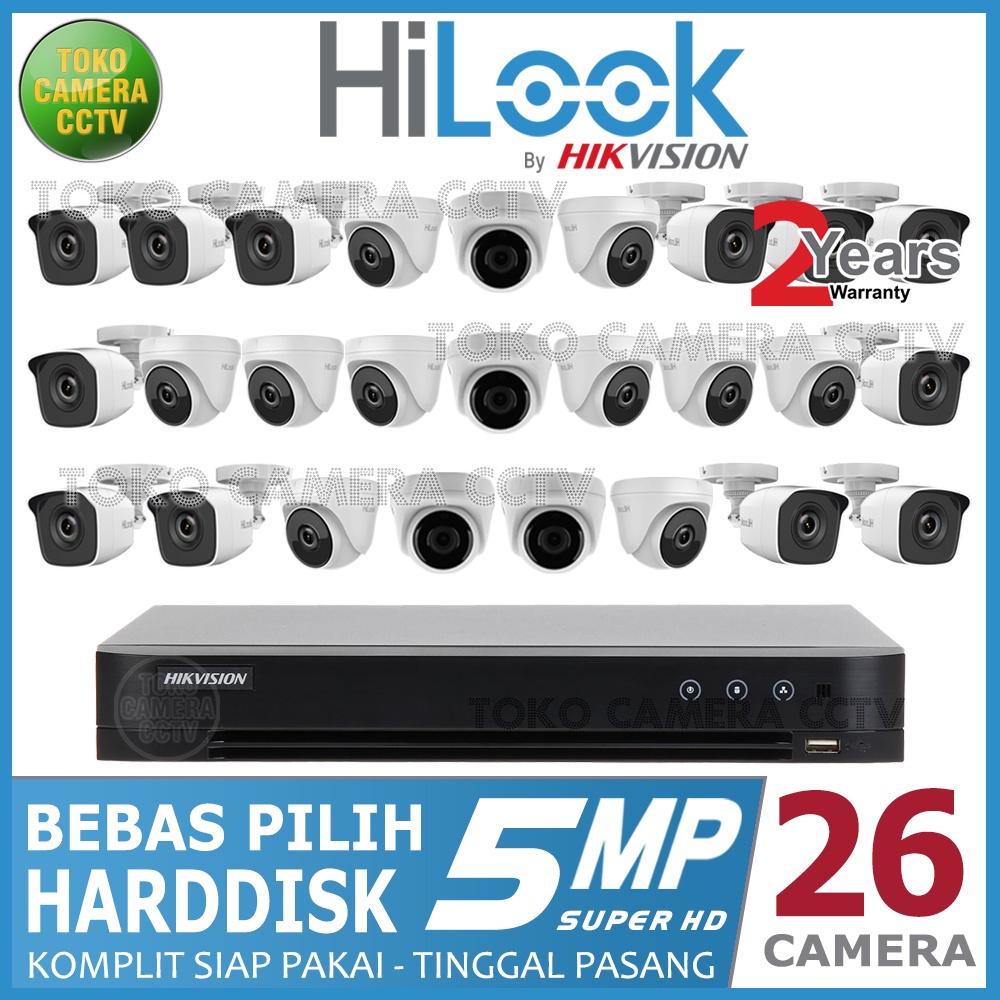 PAKET CCTV HILOOK 5MP 32 CHANNEL 26 KAMERA