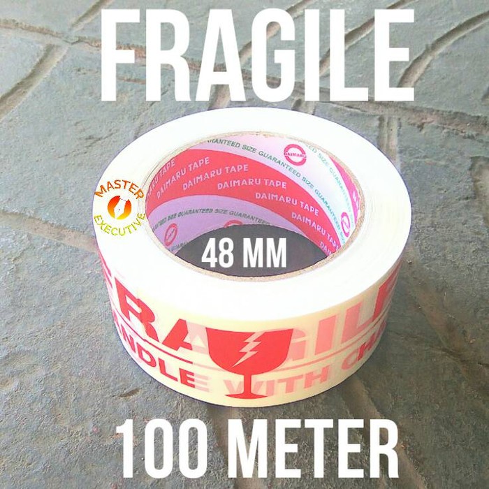 [Rol] Daimaru Lakban FRAGILE Putih - Handle With Care 48 mm x 100 Meter