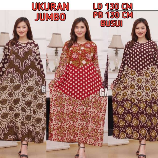 LONGDRES JUMBO MOTIF BATIK RANDOM LONGDRES KANCING STANDAR MURAH PEKALONGAN BIG SIZE