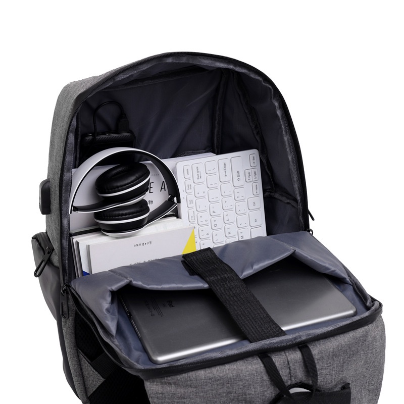Highland Tas Ransel Pria Kasual Anti Air Waterproof Backpack Tas Laptop 15.6Inc dengan USB Charger Port TR209