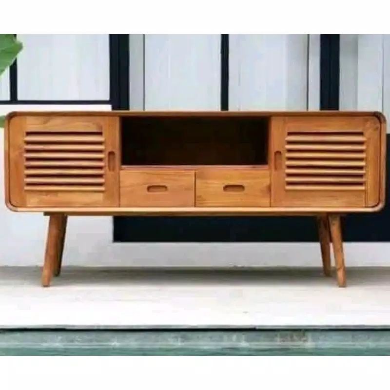MEJA TV RETRO MINIMALIS KAYU JATI / LEMARI BUFET RETRO KLASIK UKURAN 150 CM KAYU JATI ASLI TERMURAH