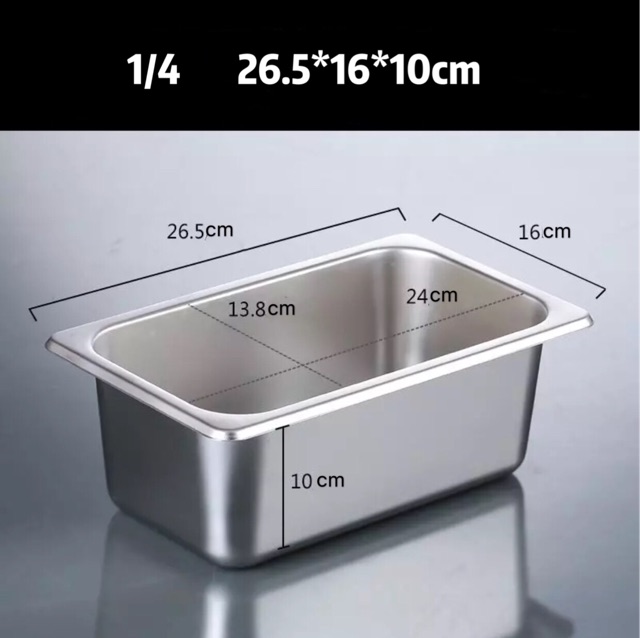 gastronom Food pan 1/4 ke dalam 10cm wadah penyimpan 14100 stainless