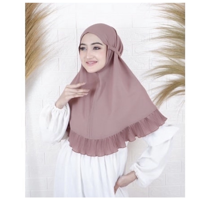 Hijab bergo tali plisket maryam / diamond bergo remple