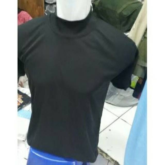 Termurah Kaos leher tinggi hitam polos