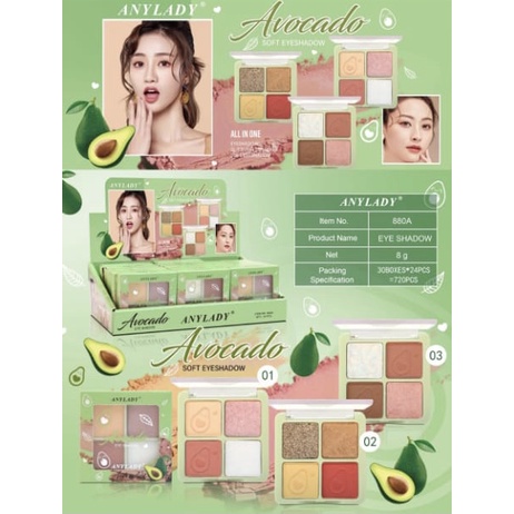 [Per Pc] Anylady Avocado 4in1 Soft Eyeshadow 880A