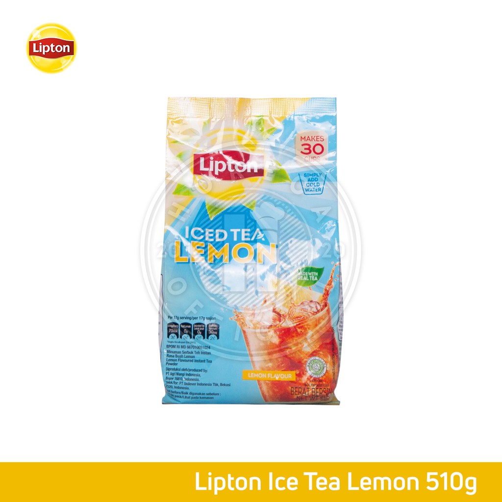 

LIPTON ICE TEA LEMON 510GR / BUBUK MINUMAN RASA TEH LEMON KEMASAN 510 GRAM