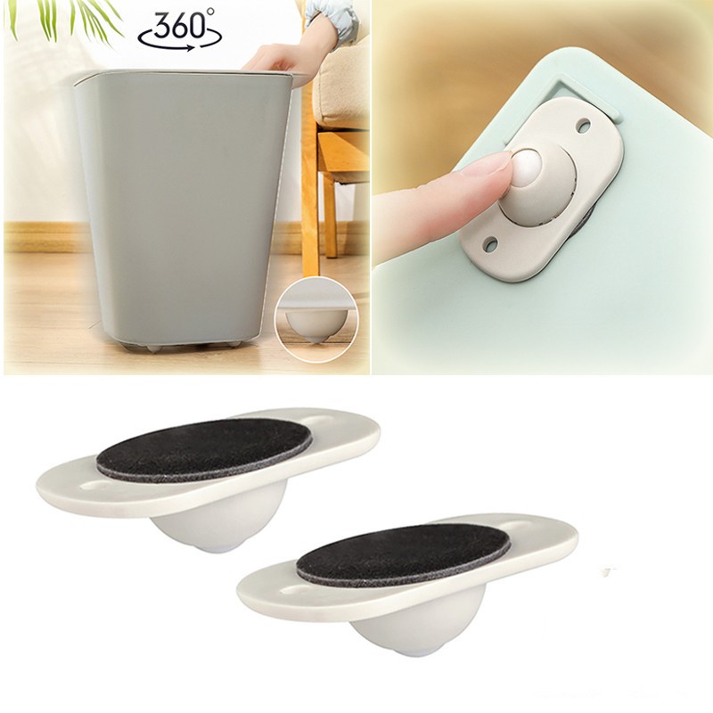 4pcs/set 360° Rotation Self-Adhesive Swivel Casters Universal Furniture Wheel Castor Roller for Storage Box Platform Dustbin Paste Pully