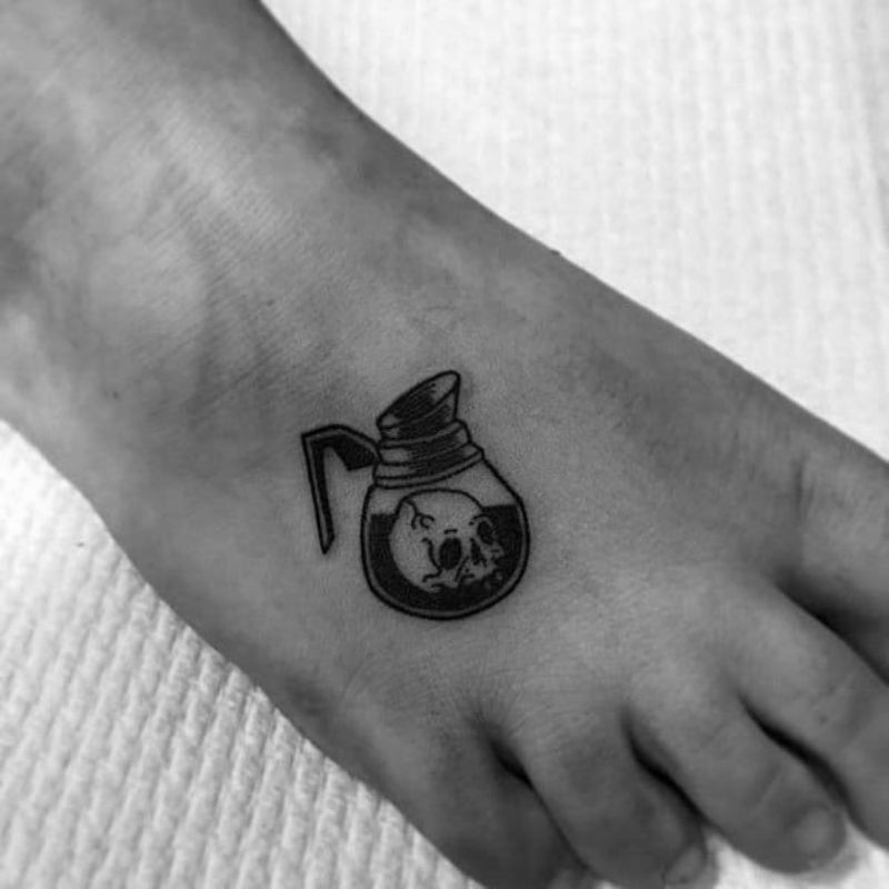 Tato Temporer Tengkorak Stiker Tato Minimalis - Korak V