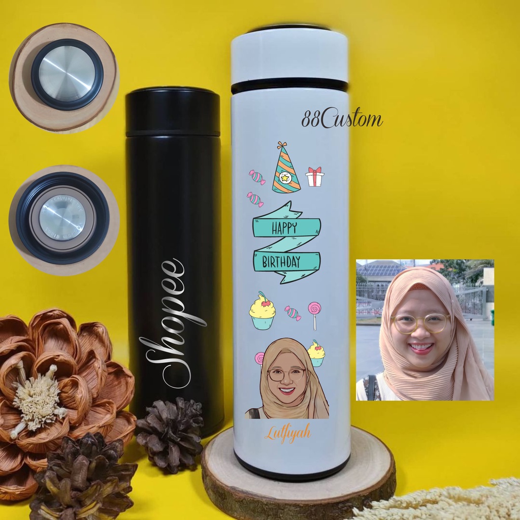 Tumbler Sakura Custom Desain Free Grafir Nama dan Print Logo Poto