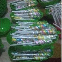 

5 pack permen lolipop candy mangkok daun ulir