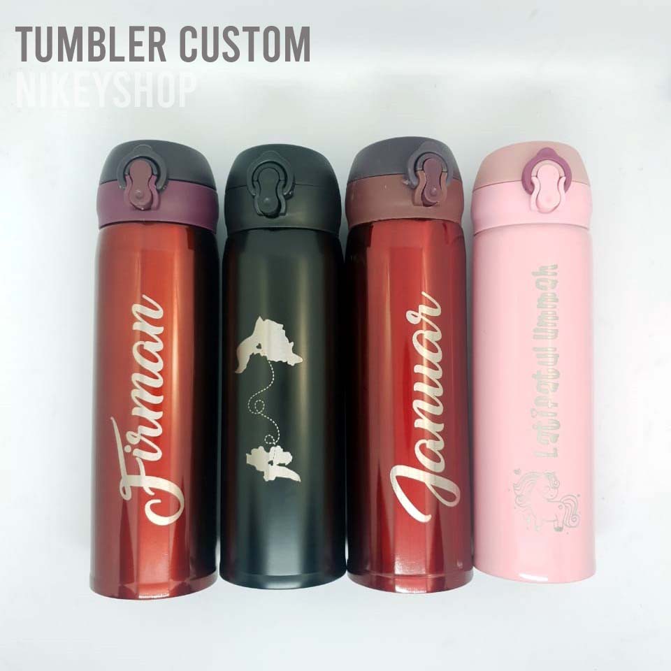 Tumbler Custom Nama, Botol Custom warna pastel