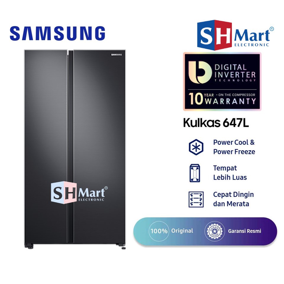 SAMSUNG KULKAS SIDE BY SIDE ALL AROUND COOLING 700 L RS62R5041B4 (Medan)
