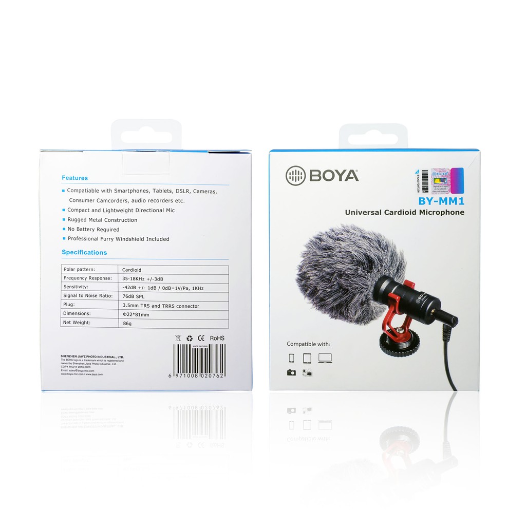 BOYA BY-MM1 Shotgun Video Mic Microphone for DSLR Camera Smartphone dll