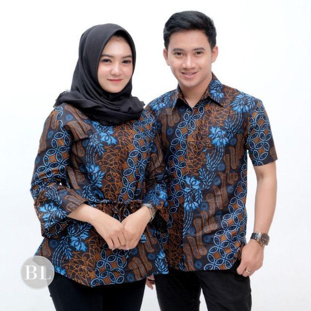 Maura Couple - Sania Ruffle Batik Couple Ori Ndoro Jowi DNT Garansi Termurah Shopee --Seno Biru