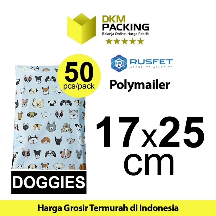 

Wow Polymailer 17X25Cm Polimailer Amplop Plastik Packing Motif Doggy /Pack Berkualitas