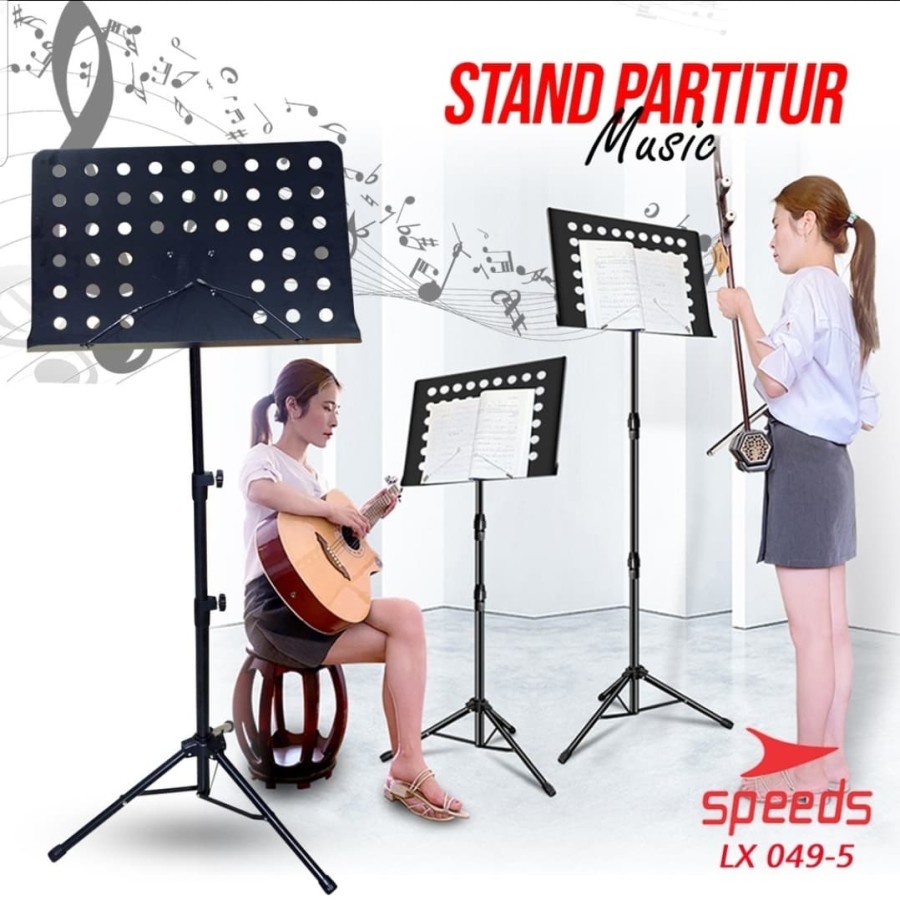 Stand Book Lubang2 Alat Musik Untuk Partitur Kecil MUSIC STAND Lx049-5 - Hitam