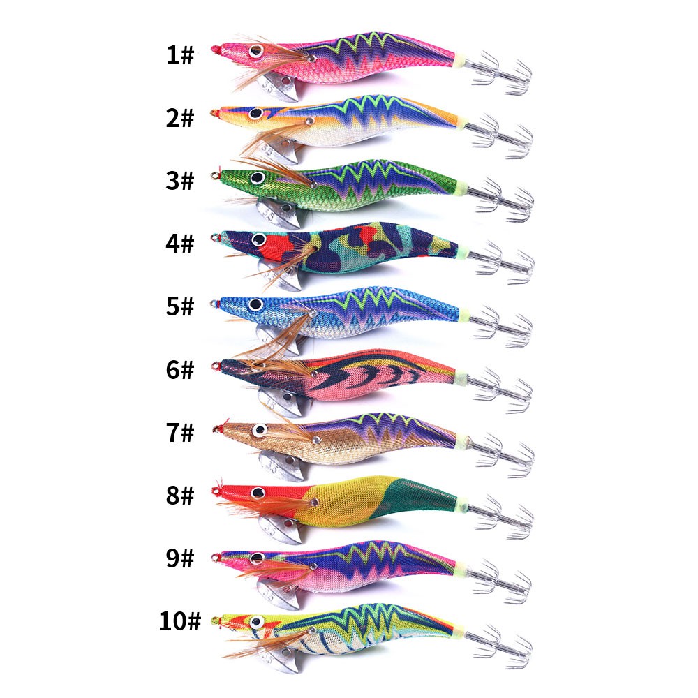 HENGJIA 1PCS 3.5# Hard Bait Squid Jig Sea Fishing Lure 14CM 20G Octopus Shrimp Cuttlefish Squid Hook Udang Boxed