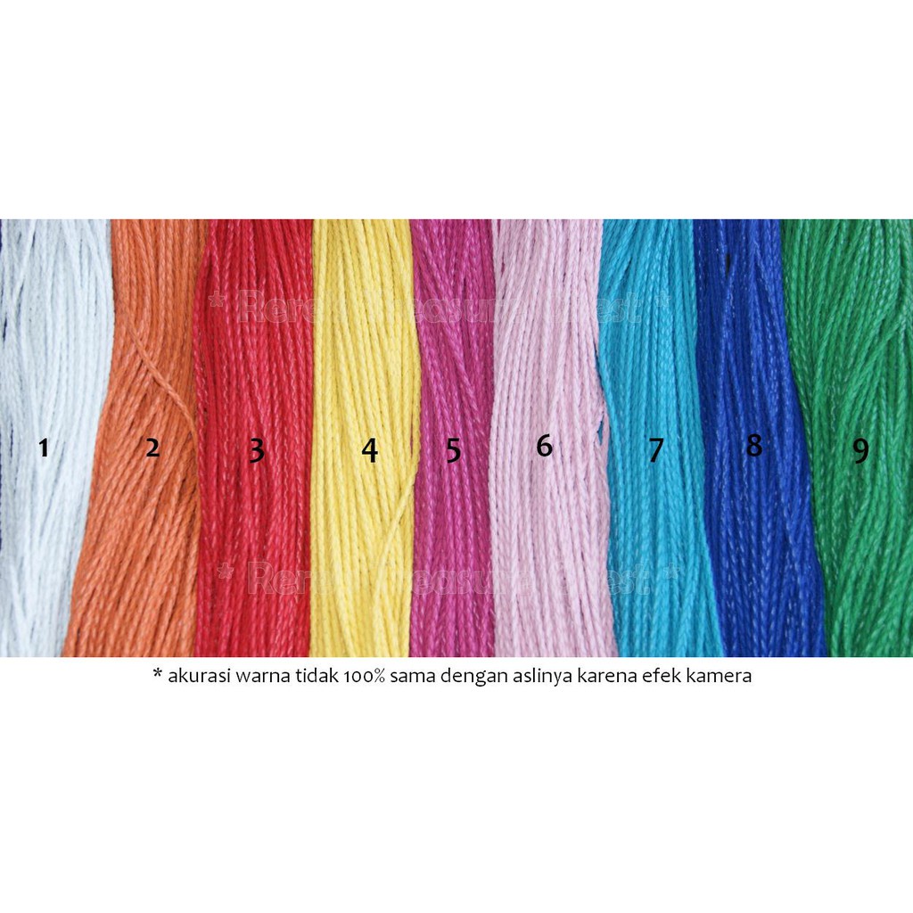 Tali Kepang Bulat 4 mm Warna-Warni