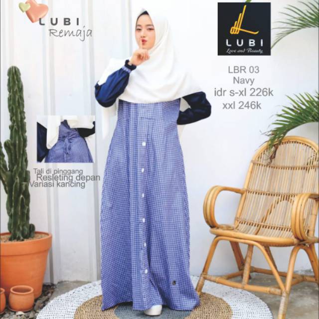 Gamis Lubi Remaja Lbr 03 Navy