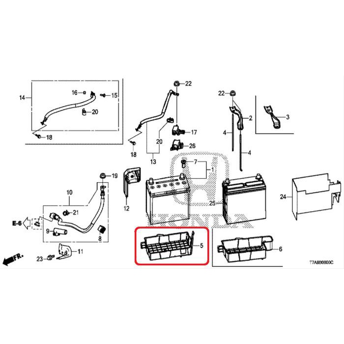 Box Aki atau Dudukan Aki Honda HRV 2015-2018 Genuine