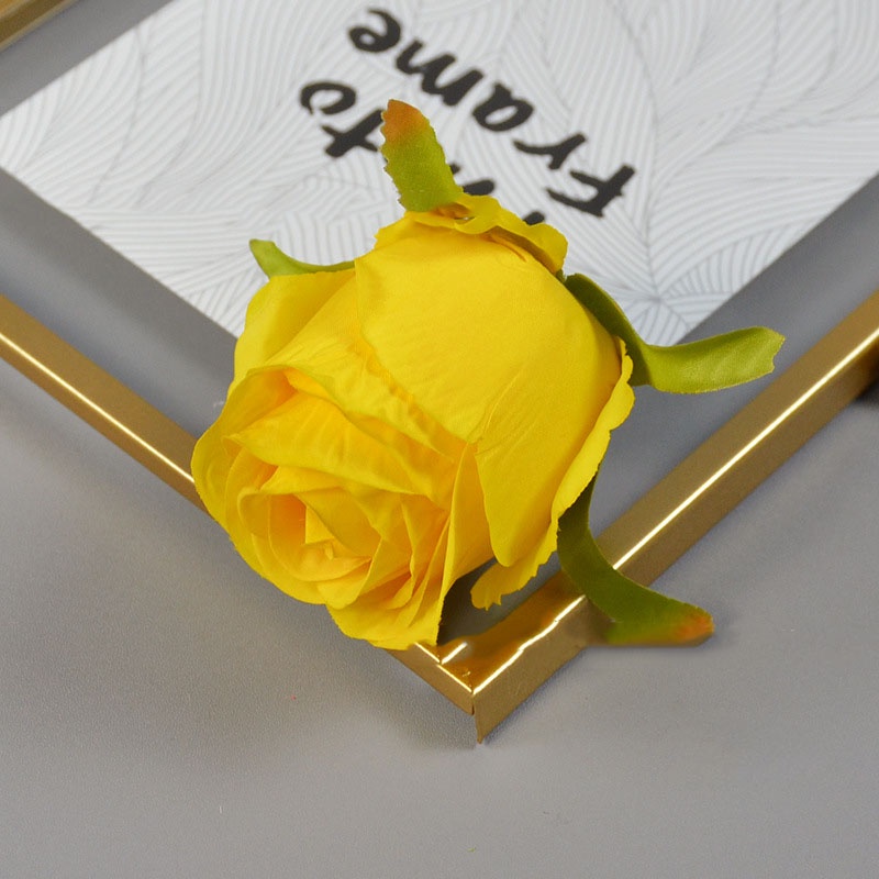 BUNGA ARTIFICIAL PREMIUM VINTAGE ROSE ECER PER PCS TANPA TANGKAI BUNGA HIAS DEKORASI BUKET TANAMAN ARTIFICIAL-Yellow