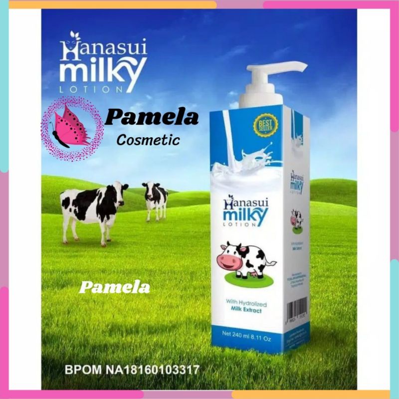 ❤ PAMELA ❤HANASUI (✔️BPOM) Milky Lotion with Milk Extract | lotion susu hanasui