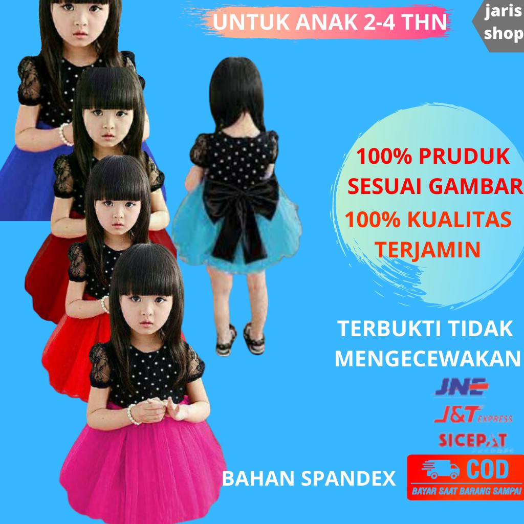 Baju Ulang Tahun Anak Perempuan Gaun Dress Anak Cewek Import Korea Umur Usia 2  3 4  Tahun Thn
