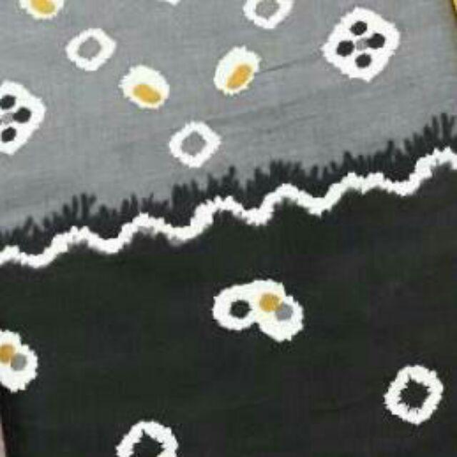 Blus Kutubaru Jumputan Batik Atasan Kebaya Modern Blouse Kutu Baru Etnik Klasik Kondangan Jumbo-Hitam